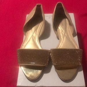 Gold single band Alfani sandal slipper